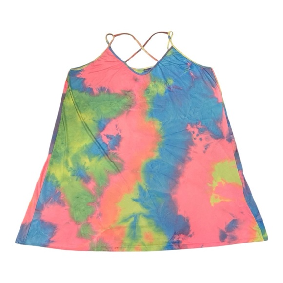 SHEIN Curve Plus Tie Dye Criss-Cross Cami Dress Size 3XL - Picture 2 of 12